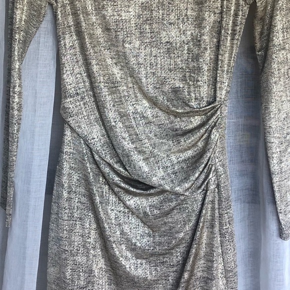 Lulu’s Gold Long Sleeve Mini Dress - Size Small - Picture 3 of 4